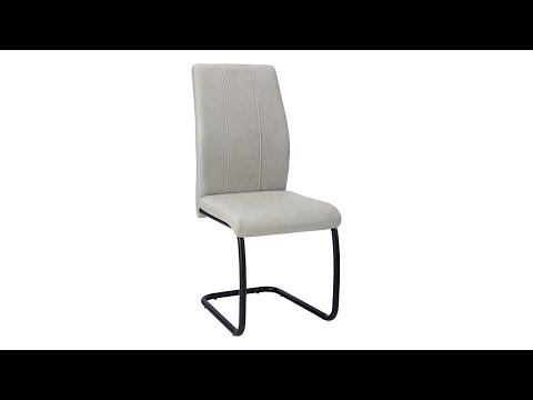 Monarch Specialties Inc. 2-Piece Grey Side Chair Set with Black Metal Bases