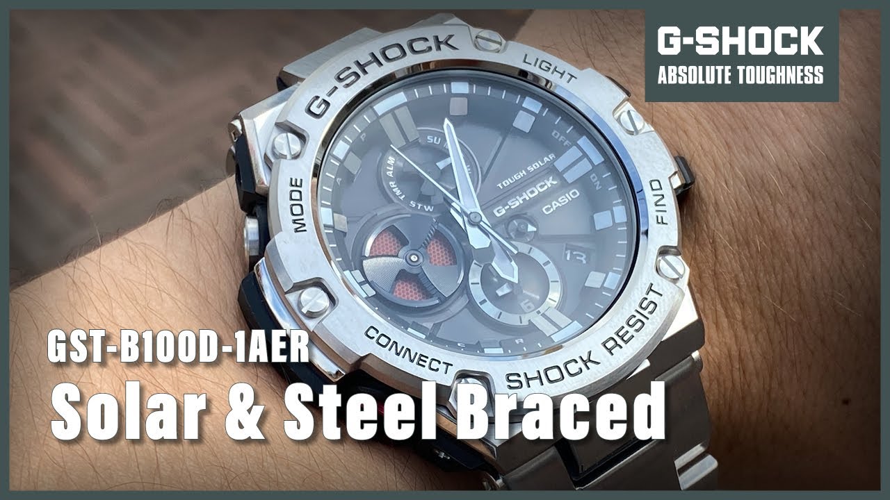 Casio G-Shock GST-B100D-1A G-Steel UNBOXING & SPEC - YouTube