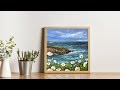 Challenge #24 Ocean view with wildflower ACRYLIC painting