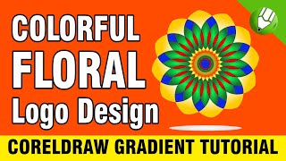 Creative Colorful Floral Mandala Design in CorelDRAW | Gradient Logo Tutorial #coreldraw #design