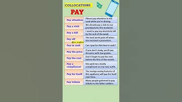 English Collocations with "PAY" | IMPORTANT COLLOCATIONS #collocations   #shorts VS ENGLISH