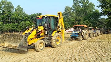 Jcb Eco Backhoe Machine 4 Tractor Swaraj 744 & 735 Sonalika Di 740 & Di 734 Soil Load Unload