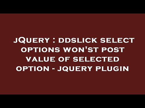 jQuery : ddslick select options won'st post value of selected option - jquery plugin