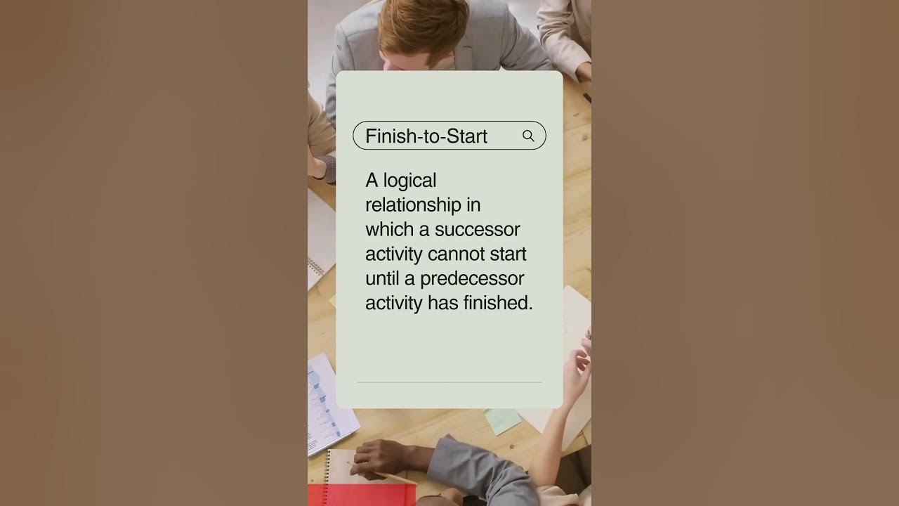 What is finish to start in project management youtube