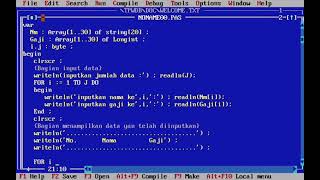 Array (Hal 29) Menginput Data Karyawan Yaitu Nama dan Gaji