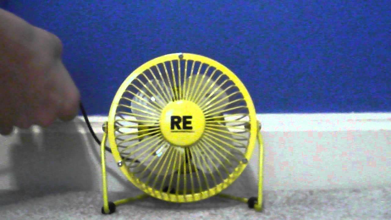 Room Essentials Yellow USB Fan - YouTube