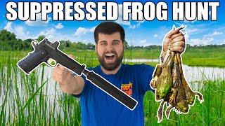 Hunting GIANT Bullfrogs in Backyard POND! (Catch & Cook)