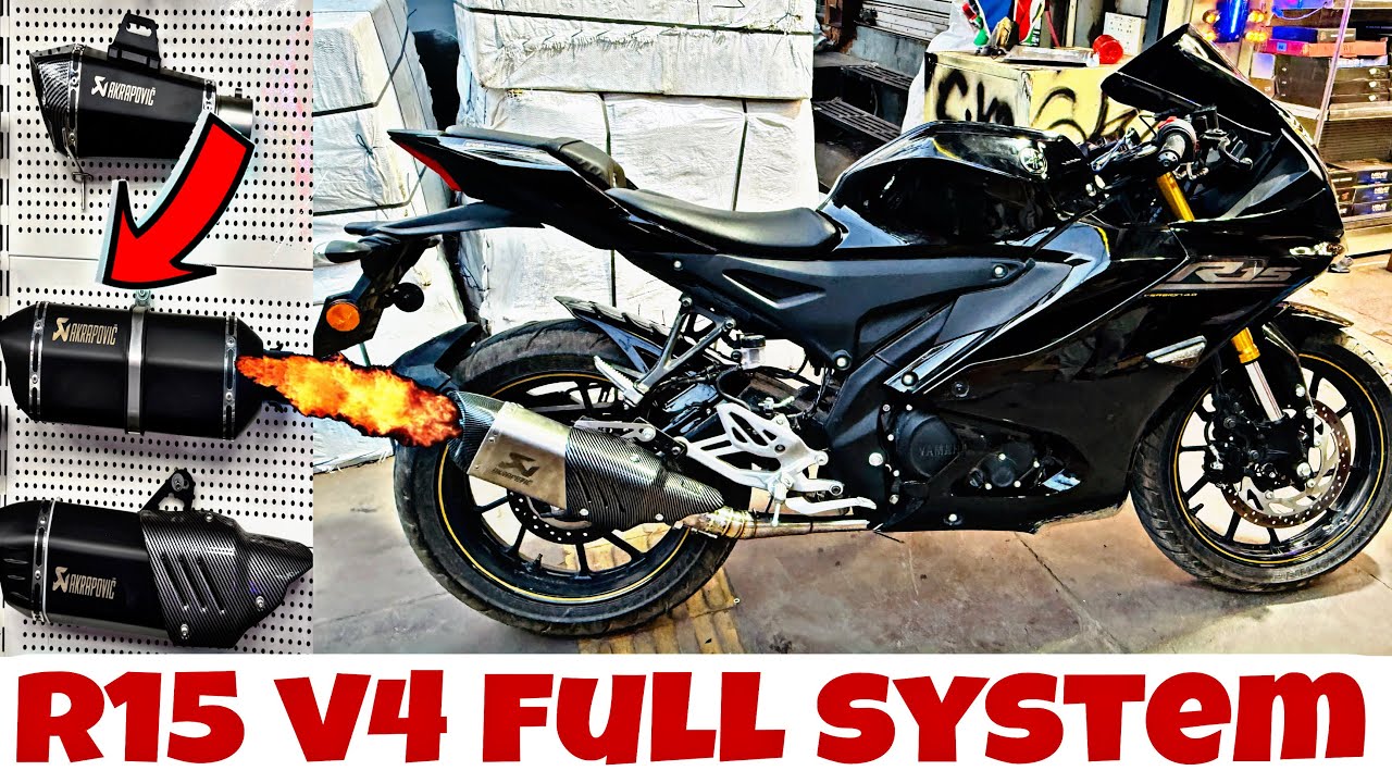 Yamaha R15 V4 Full System Exhaust installation | r15 | sc r1m 6 cut great sound 3 ￼ exgust try 🔥