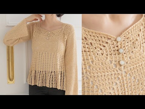 (코바늘)간절기 풀오버 제디트 part 1