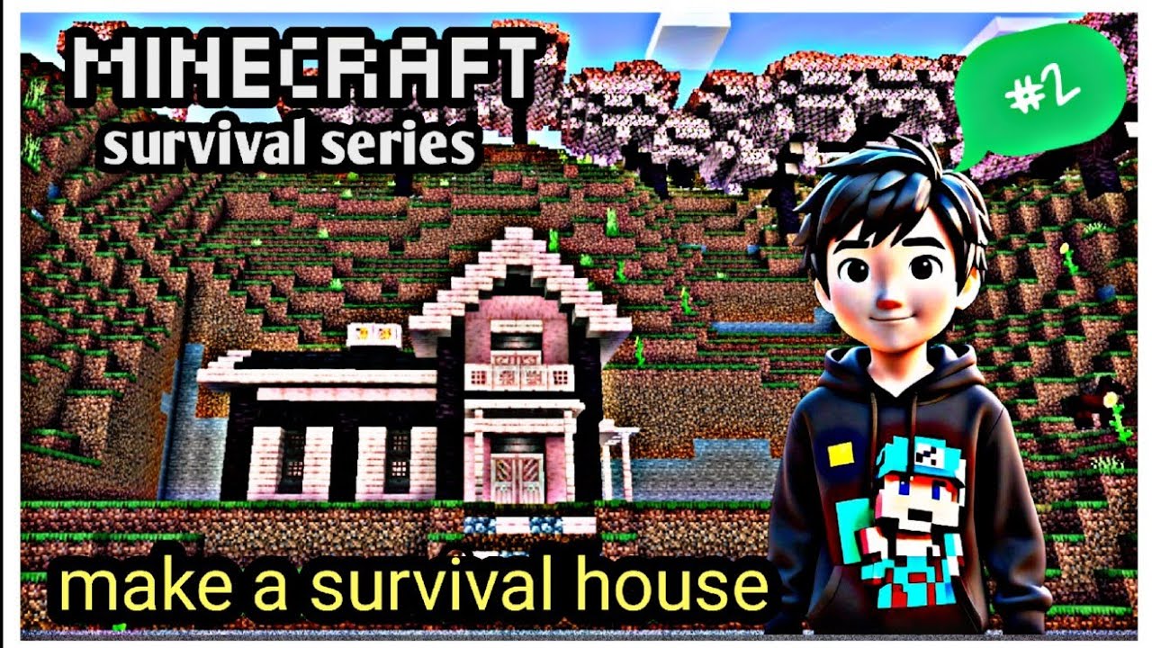 I MADE A BEAUTIFUL HOUSE! - Minecraft Survival series (Episode 2) - YouTube