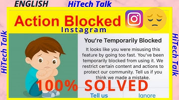 How To Remove Action Blocked On Instagram | Instagram action Blocked problem