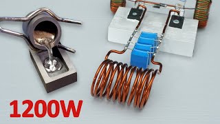 How to make the simplest 1200W Induction Heater 12-48v DC that melts Tin| The simplest soldering pot