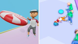 Frisbee Run 🤼🥏😈 Gameplay iOS - Knockout with Frisbee screenshot 4