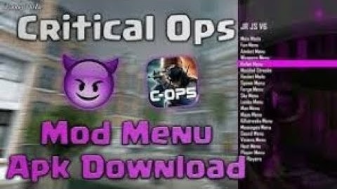 New Features Critical Ops 0.9.11 f139 Mod Menu Script