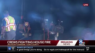 Crews battle York County house fire
