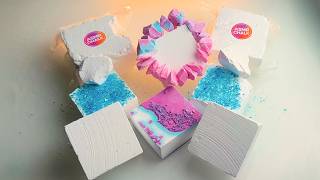 CRISPY CHALK GEMS 💎✨ Jumbo Unpolished Blocks & Beaded Chalk Necklace | GYM CHALK ASMR 🩵