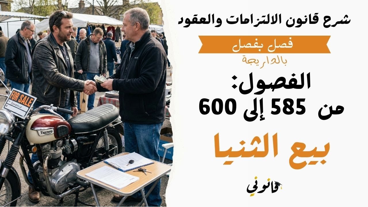 بيع الثنيا | شرح الفصول من 585 إلى 600 من قانون الالتزامات والعقود