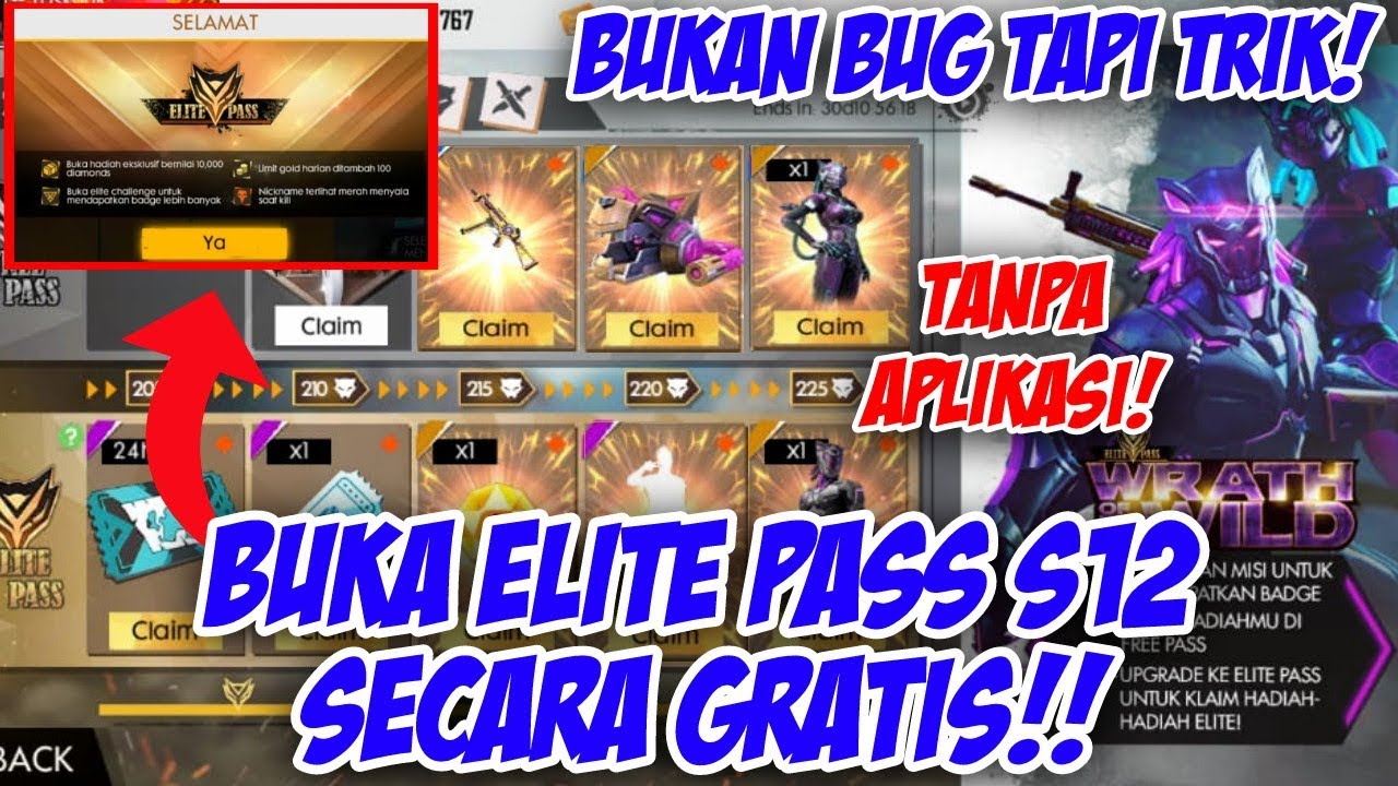 Cara Buka Elite Pass S12 Gratis Tanpa Aplikasi Free Fire Indonesia