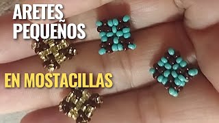 cómo hacer aretes pequeños en Mostacillas, paso a paso para principiantes