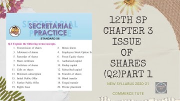 #CT#12th SP (Sec.Pract) Exercise Fully Solved Q2 (part 1)#Explanation #New Syllabus 2020-21#SYJC Com