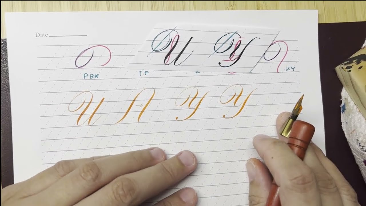 How to Write the Capital Letters U and Y in Engrosser's Script