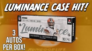 Case Hit!!!!  | 2021 Panini Luminance NFL Hobby Box Review - 3 Autos Per Box! 