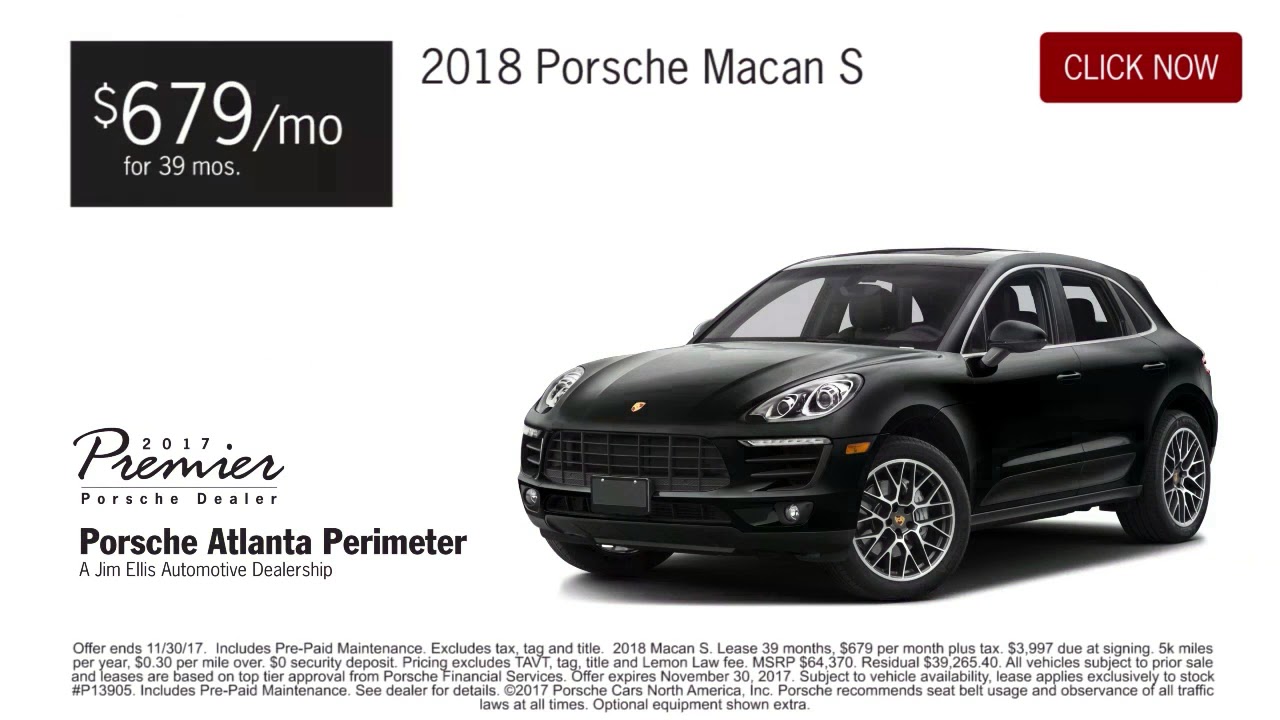 New 2018 Porsche Macan Lease Offer Jim Ellis Atlanta Perimeter Alpharetta Ga