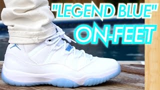 jordan 11 legend blue on feet