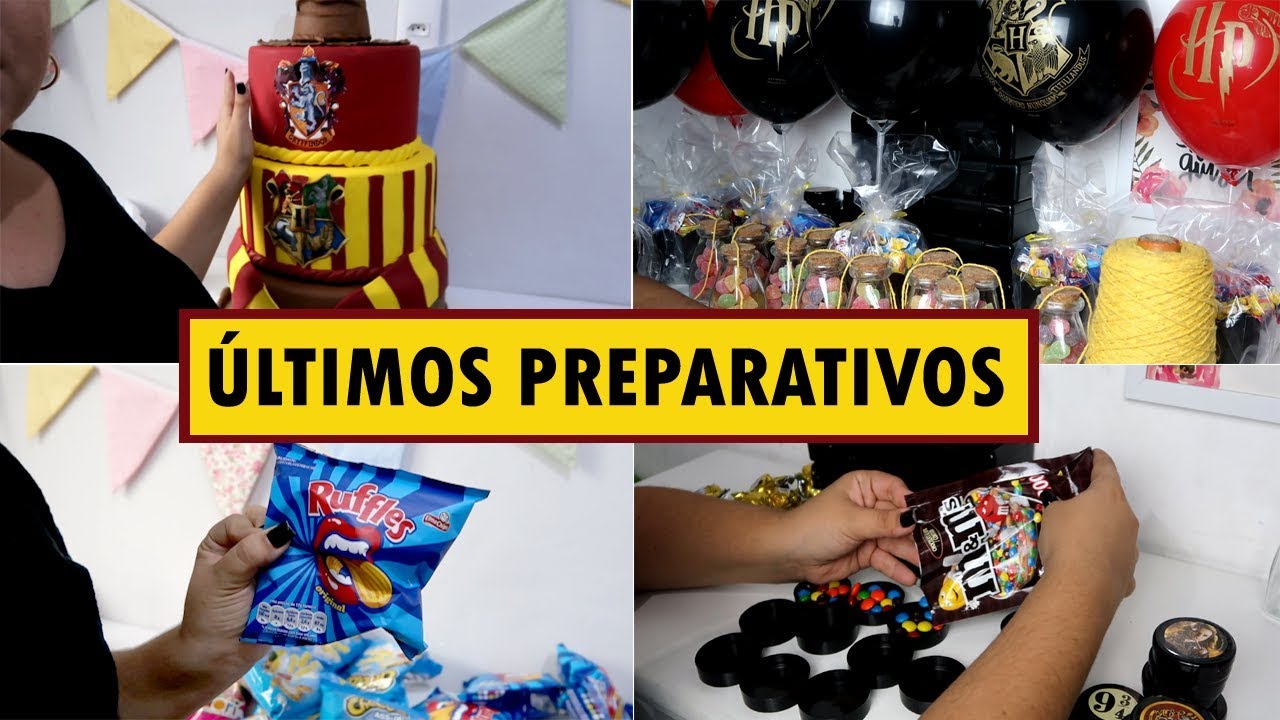 ÚLTIMOS PREPARATIVOS FESTA HARRY POTTER - BOLO FAKE, ENCHENDO CAIXINHAS E ORGANIZANDO TUDO!