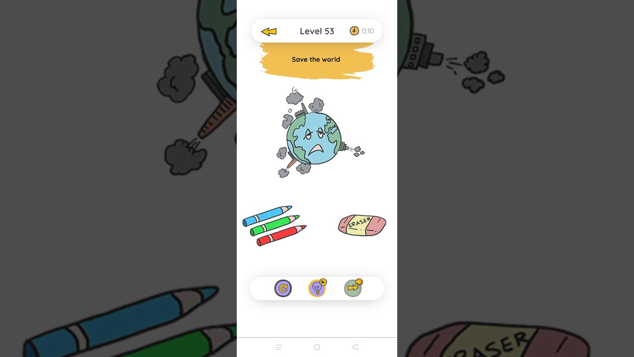 Brain Gym Tricky Level 53 Save the world - Gameplay Solution Walkthrough