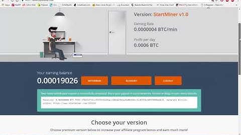 Startminer com and Bitminer io Payment Proof Guaranteed Free Earn  0 00500000 Satoshi Bitcoin