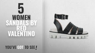 Top 5 Red Valentino Women Sandals [2018]: Red Valentino Women's Pq2s0a52fms0no Black Leather Sandals