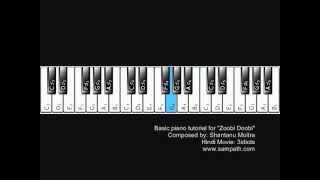 Zoobi Doobi - 3idiots - Basic Piano Tutorial chords