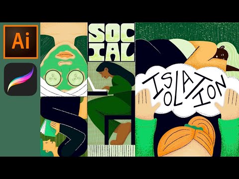 Timelapse Vector Illustration Adobe Illustrator + Procreate, Quarantine Edition // Savanna Steffens