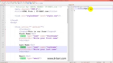 56  Form in HTML 07  IT Bari com   Web Design Bangla Video Tutorial
