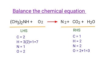 (CH3)2NH+O2=N2+CO2+H2O balance the chemical equation @mydocumentary838 #chemicalequation