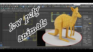 lowpoly kangaroo modeling