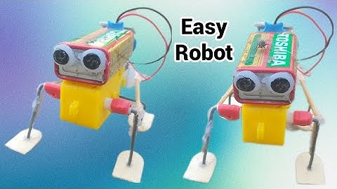 How to make dc motor walking robot using 9 volt battery at homemade || dc moter self Moving Robot ||