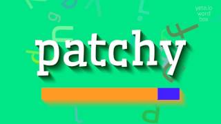 How to say patchy! (High Quality Voices)