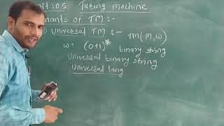 Variants of Turing Machines: Universal TM