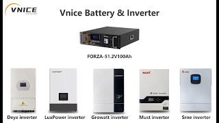 VNICE Battery Set up Communication with Deye, Growatt, Sunnew, Srne, Must Solar Inverter