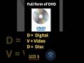 Full form of DVD// #computergyan #computer #fullformofcomputer #dvd