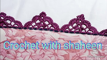 Crochet Dupatta Lace DIY | Crosia Saree Border @crochetwithshaheen0786
