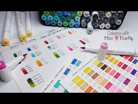 Swatch with me the 120 set of OHUHU HONOLULU alcohol markers 