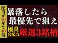 【イチオシ】暴落時に真っ先に狙いたい優良高配当株3銘柄を紹介します。