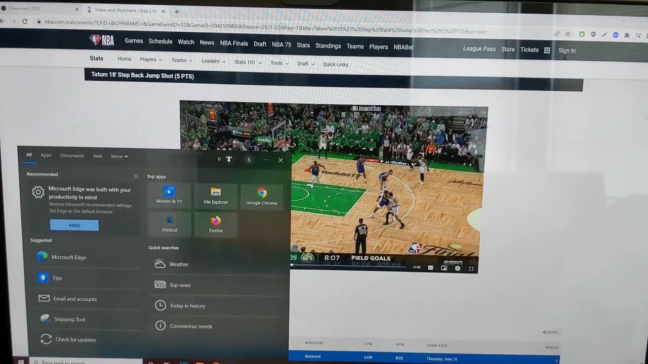 How to find NBA clips / highlights and screen record them with OBS