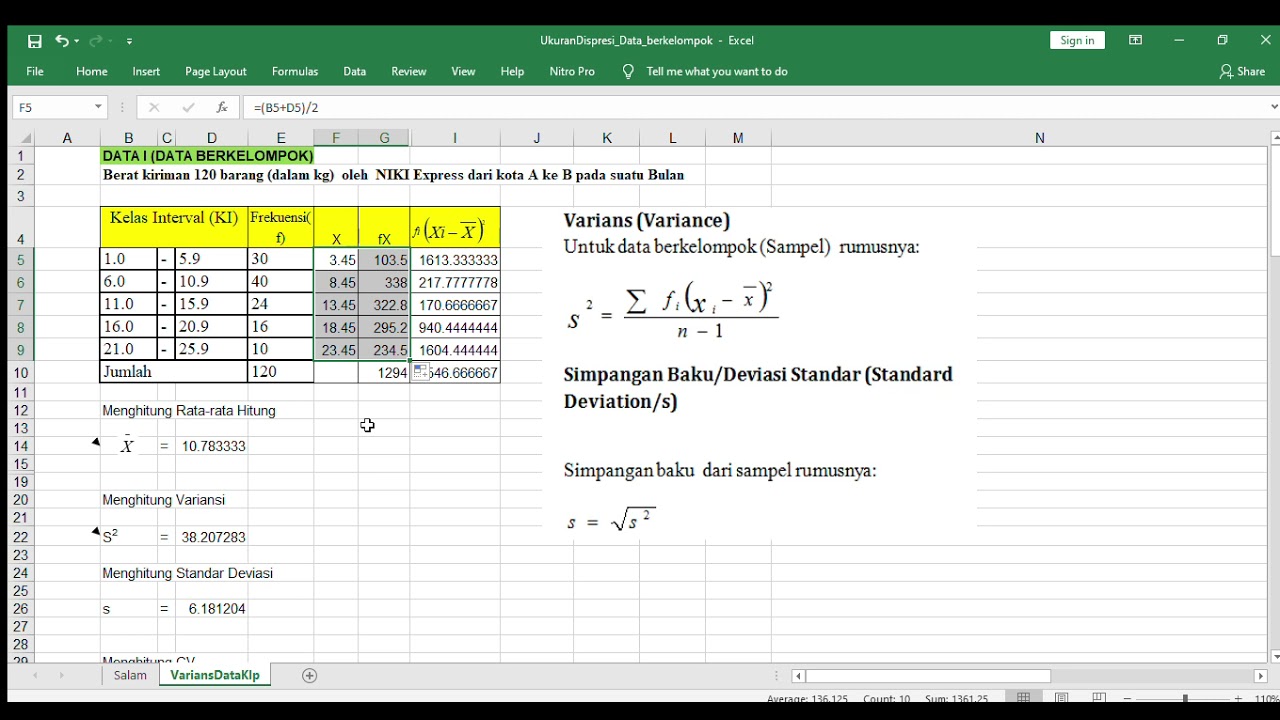 Cara Praktis Menghitung Standard Deviation Menggunakan Microsoft Excel Cara Praktis Menghitung Standard Deviation Menggunakan Microsoft Excel
