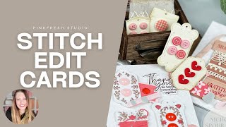 Stitch Edit Cards with Pinkfresh Studio | Stitched Details   Ribbon & Button Card Ideas