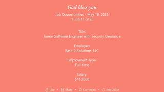 Daily IT Jobs Opportunities 2026-05-18