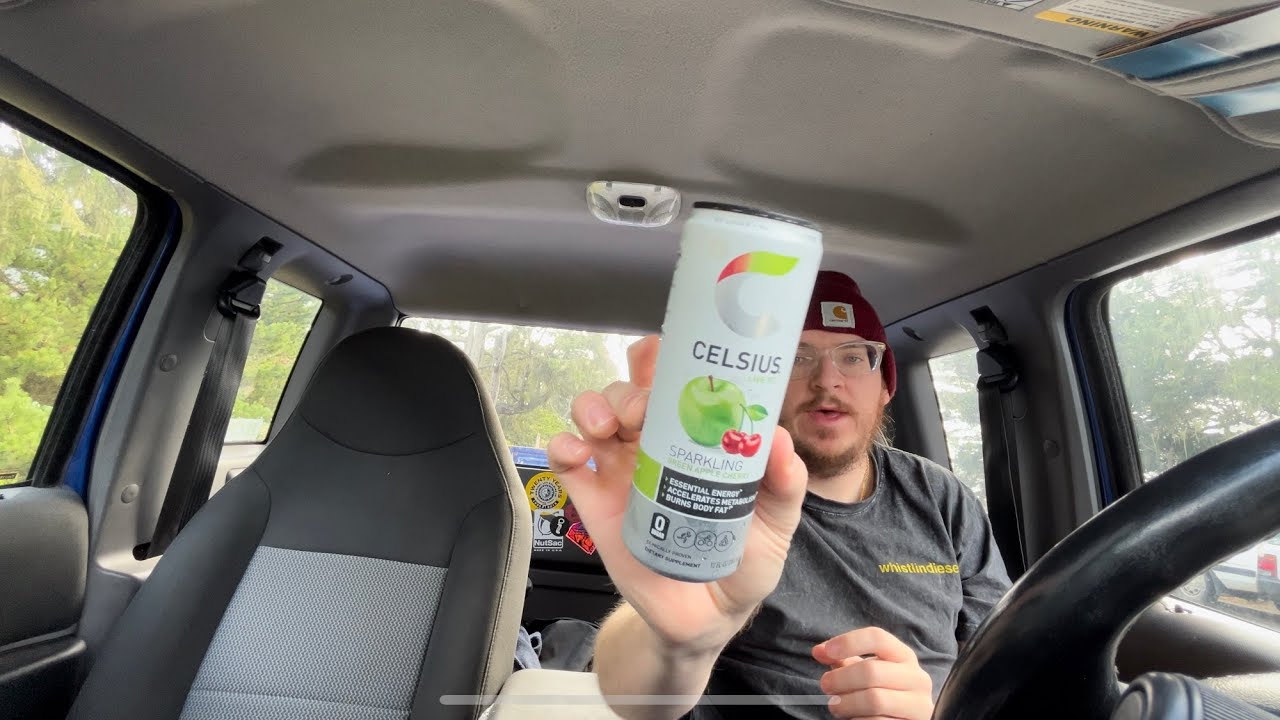 Celsius green apple cherry energy drink review YouTube